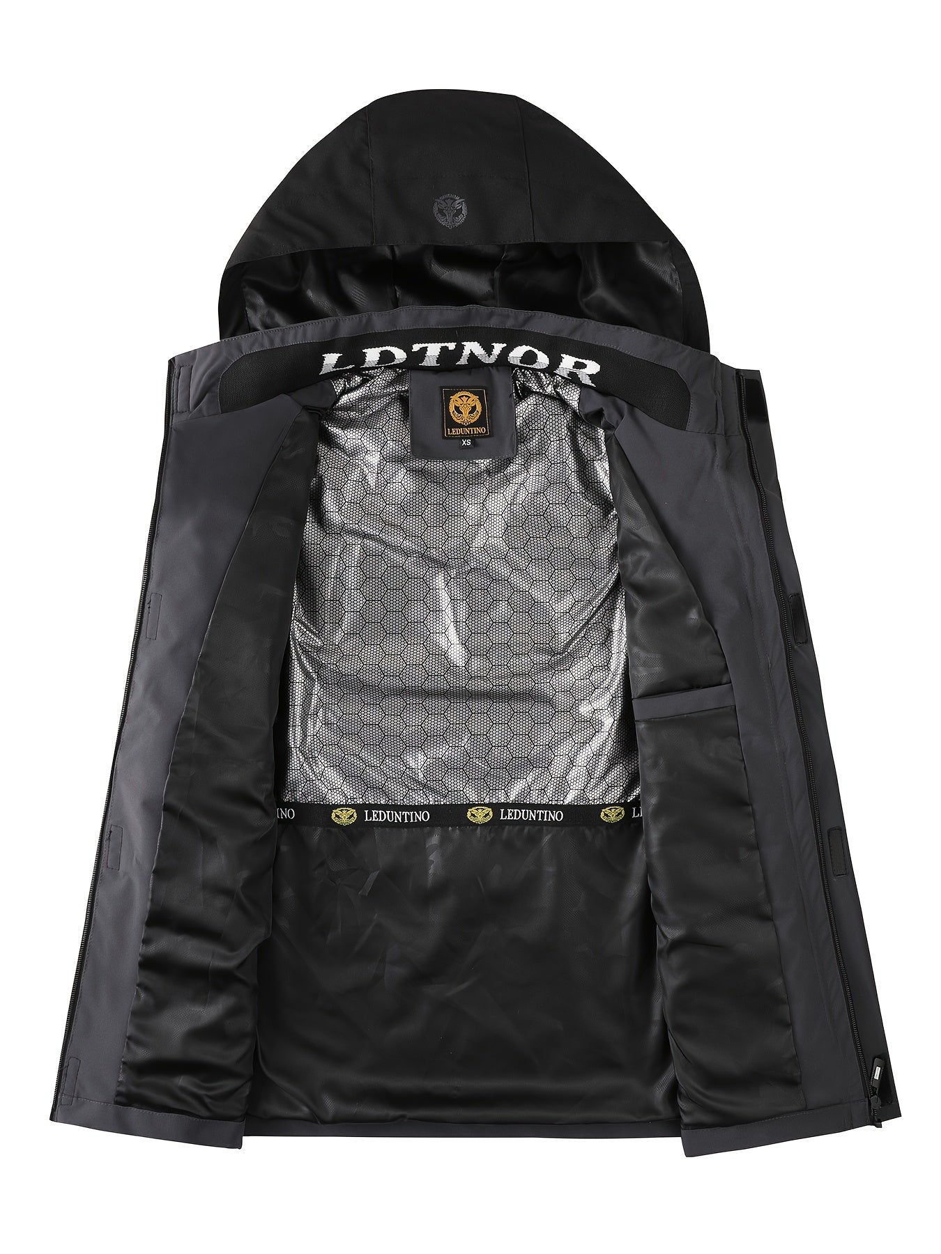 Men’s Full-Zip Windproof Puffer Bomber Jacket – Heavy-Duty Design with Detachable Hood