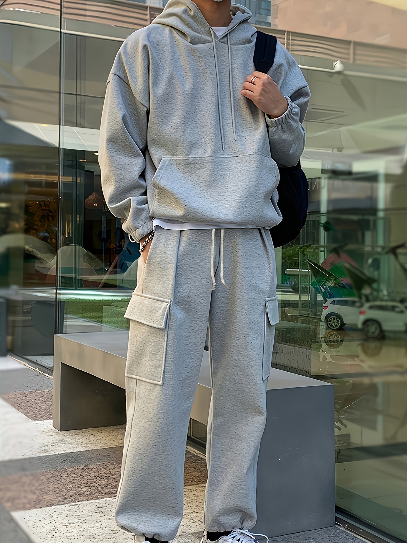 Men's Two Piece Tracksuit Basic Streetwear Cargo