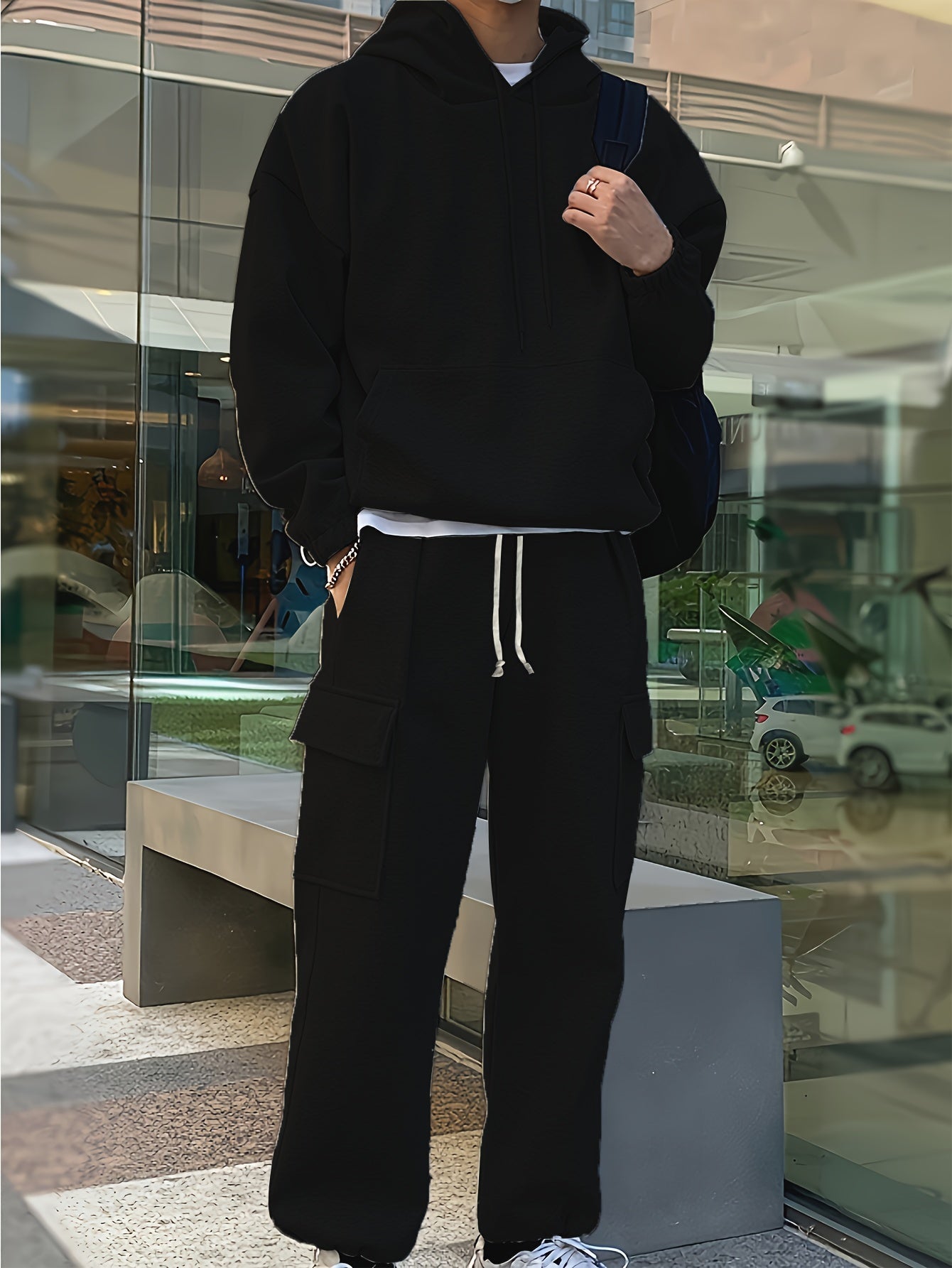 Men's Two Piece Tracksuit Basic Streetwear Cargo
