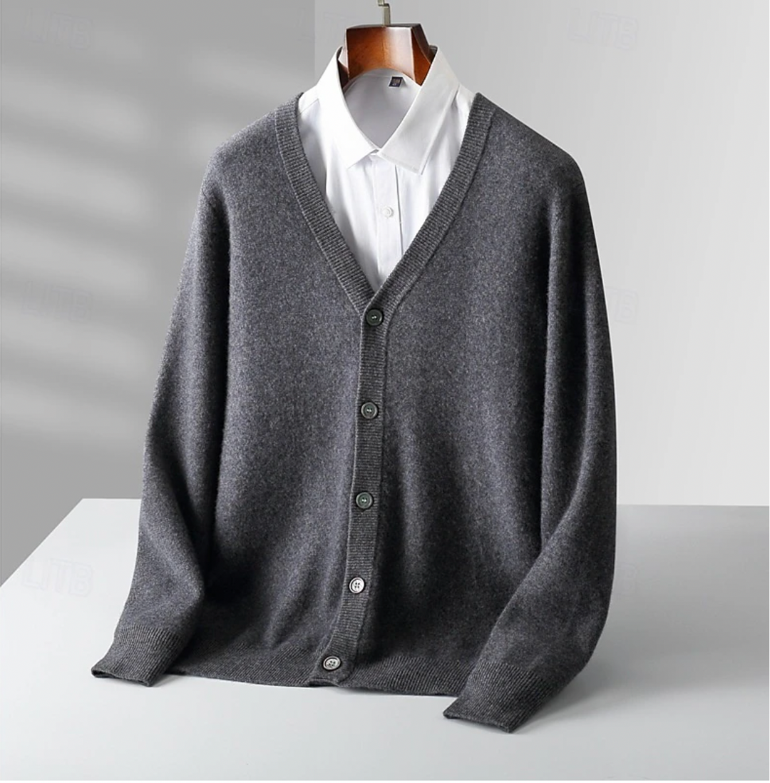 Victor | Men’s Wool Button Cardigan Vest
