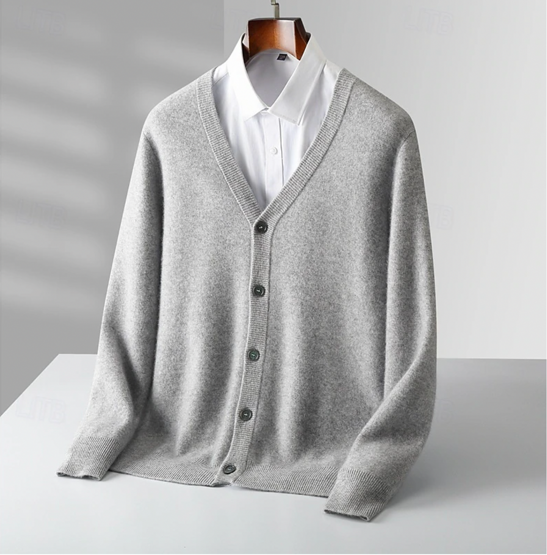 Victor | Men’s Wool Button Cardigan Vest