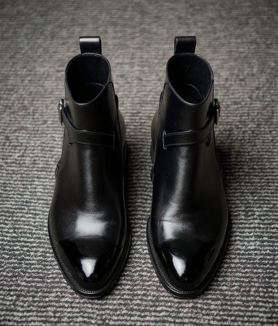 Black Leather Alvor Jodhpur Boots – Men’s Classic Slip-On Ankle Boots