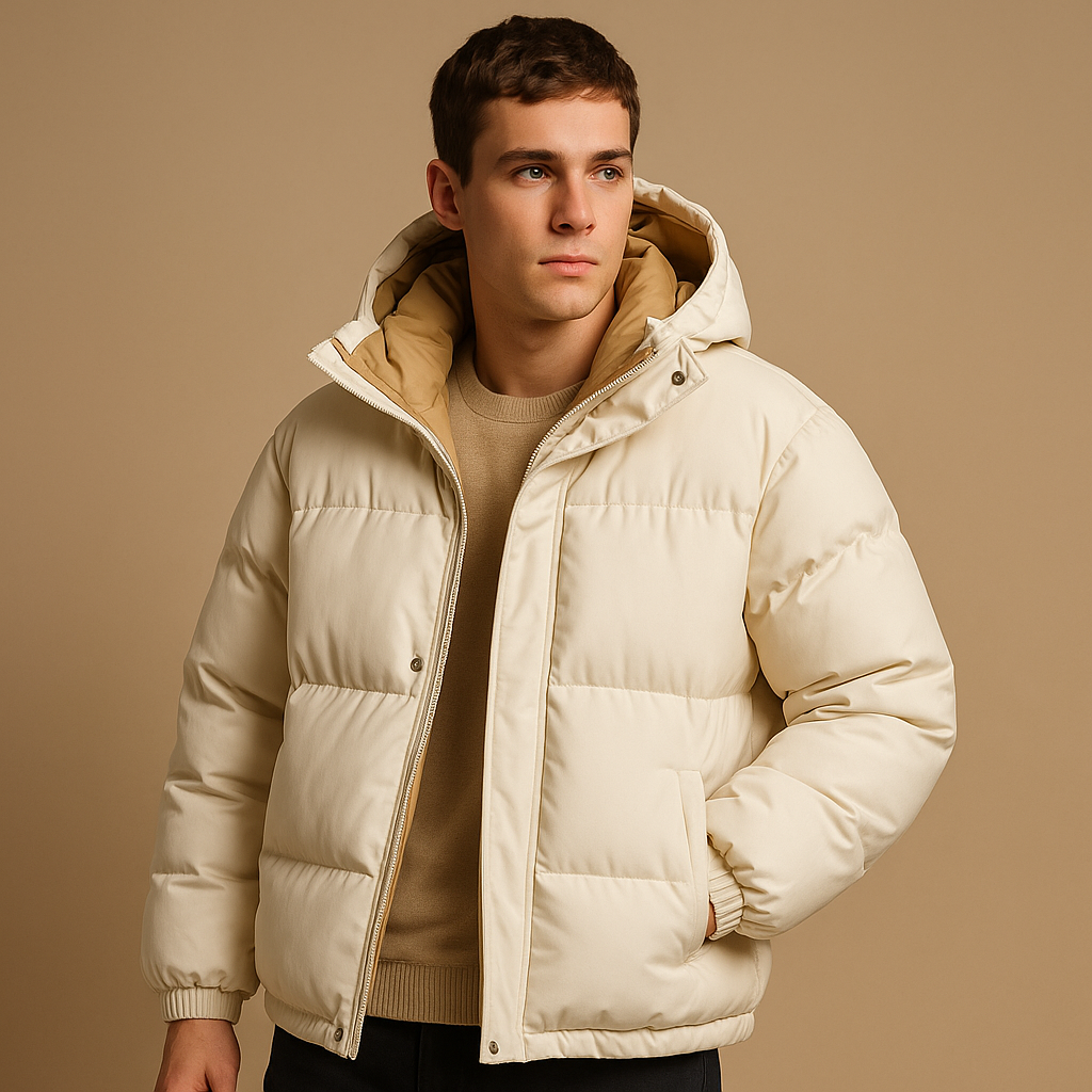 Milan Men’s Hooded Puffer Jacket – Lightweight Quilted Winter Coat
