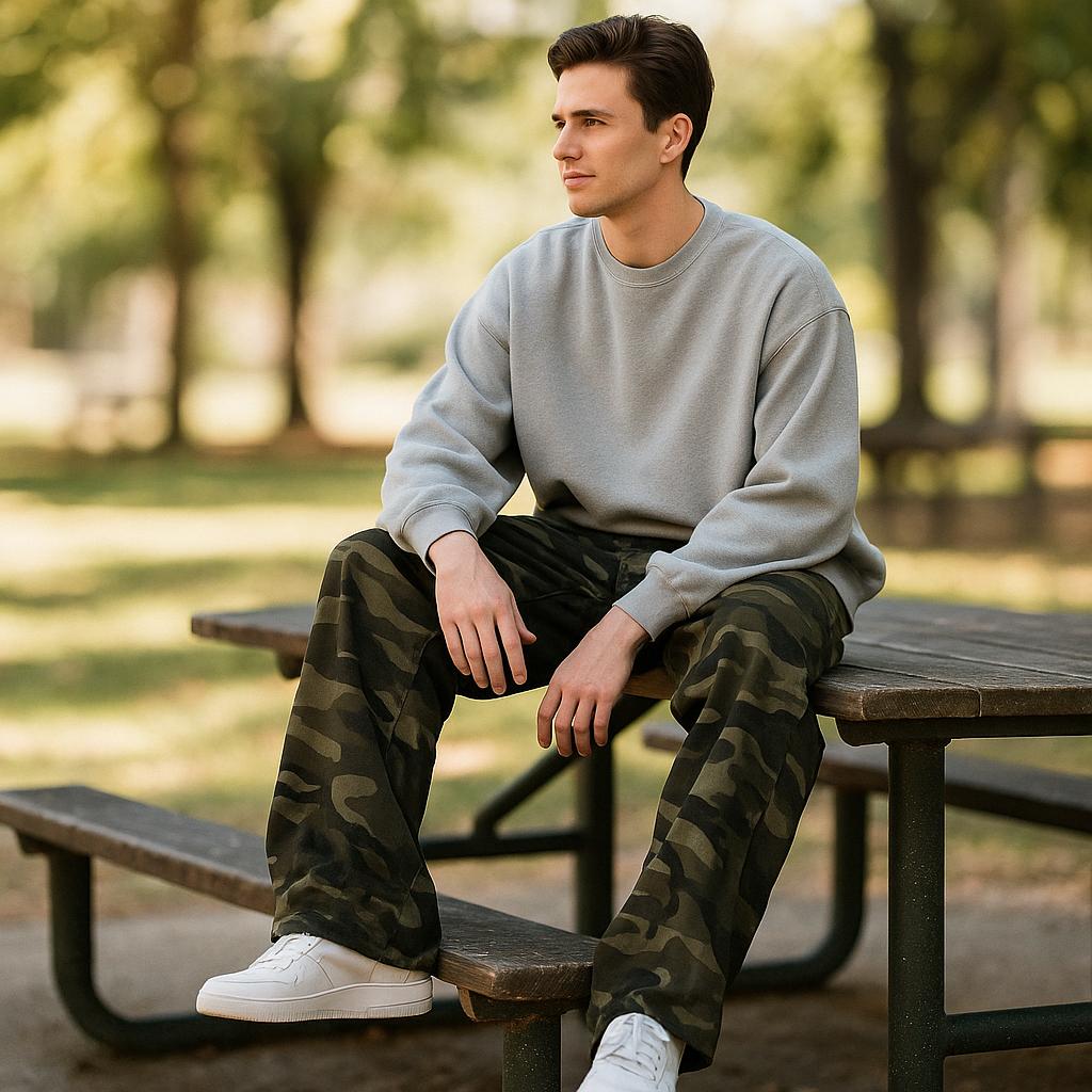 Men’s Camouflage Cargo Pants – Vintage-Inspired Design