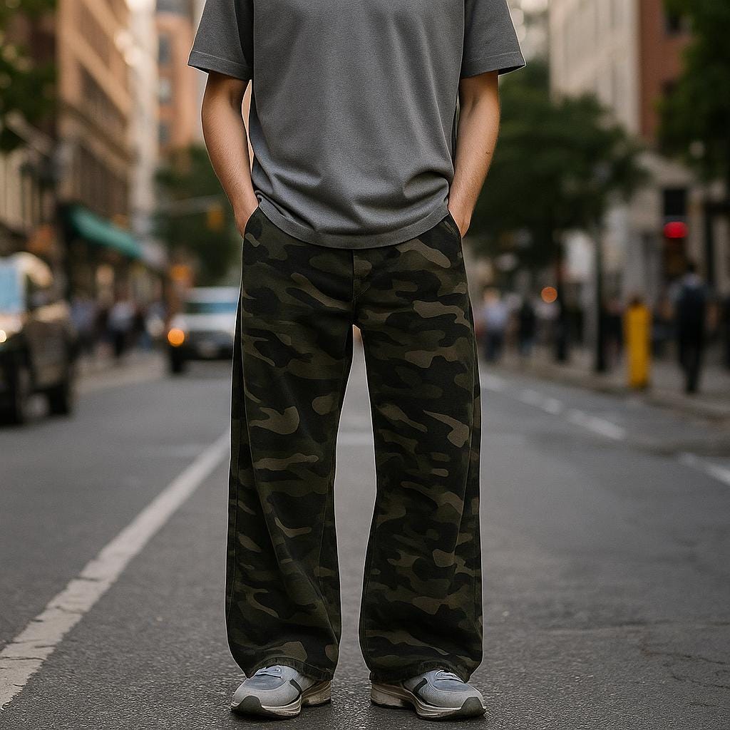Men’s Camouflage Cargo Pants – Vintage-Inspired Design