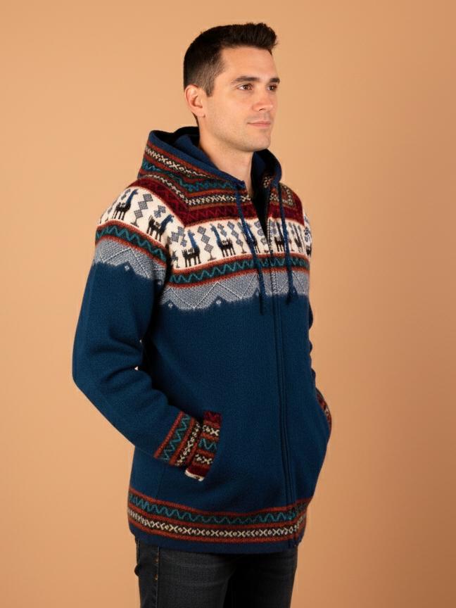 Cozy Alpaca Wool Blend Hooded Jacket | Unisex Winter Coat