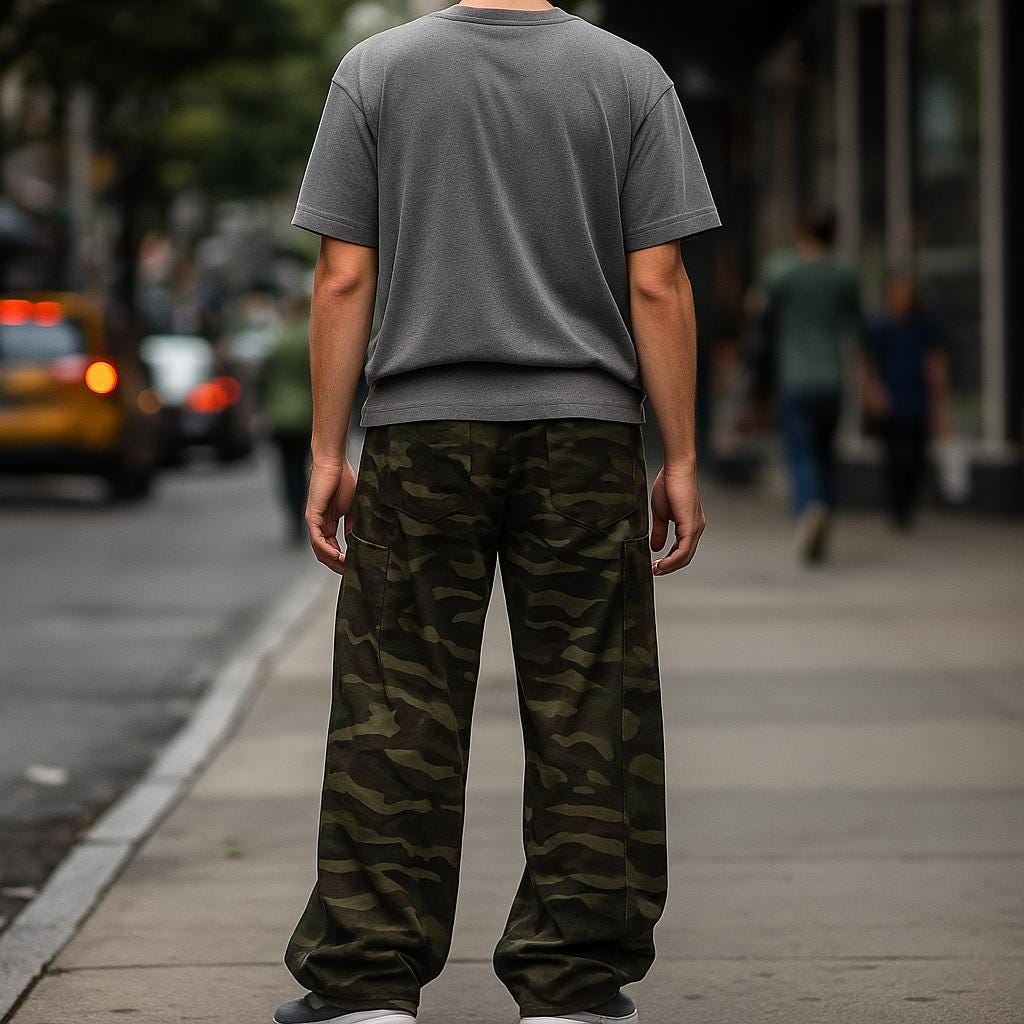 Men’s Camouflage Cargo Pants – Vintage-Inspired Design