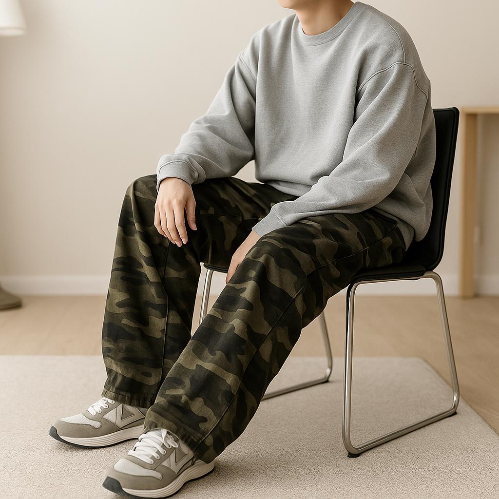 Men’s Camouflage Cargo Pants – Vintage-Inspired Design