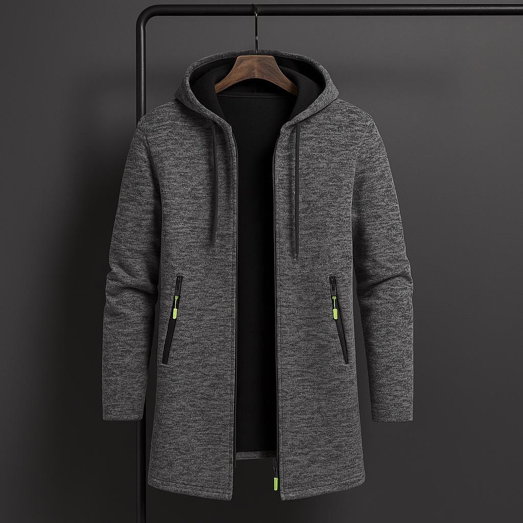 Men's Fleece-Lined Hooded ZIppered Jacket | Winter Sport Coat