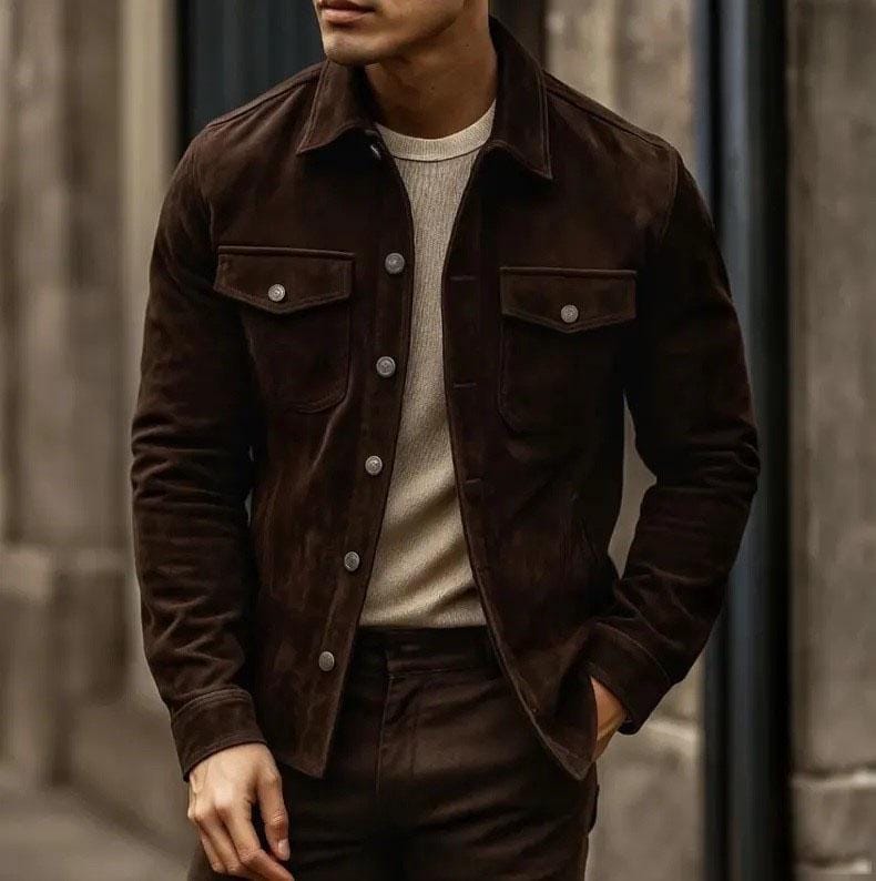 Men’s Button Up Trucker Jacket – Western-Inspired Design