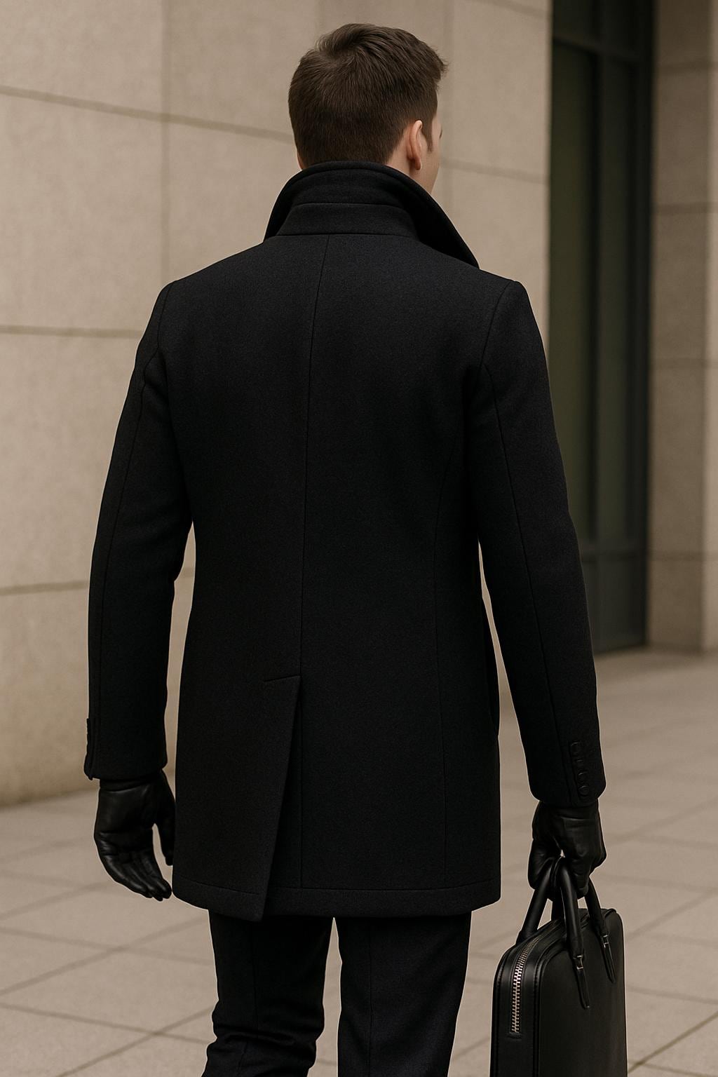 Men’s Wool Peacoat | Double Breasted Tailored Winter Coat