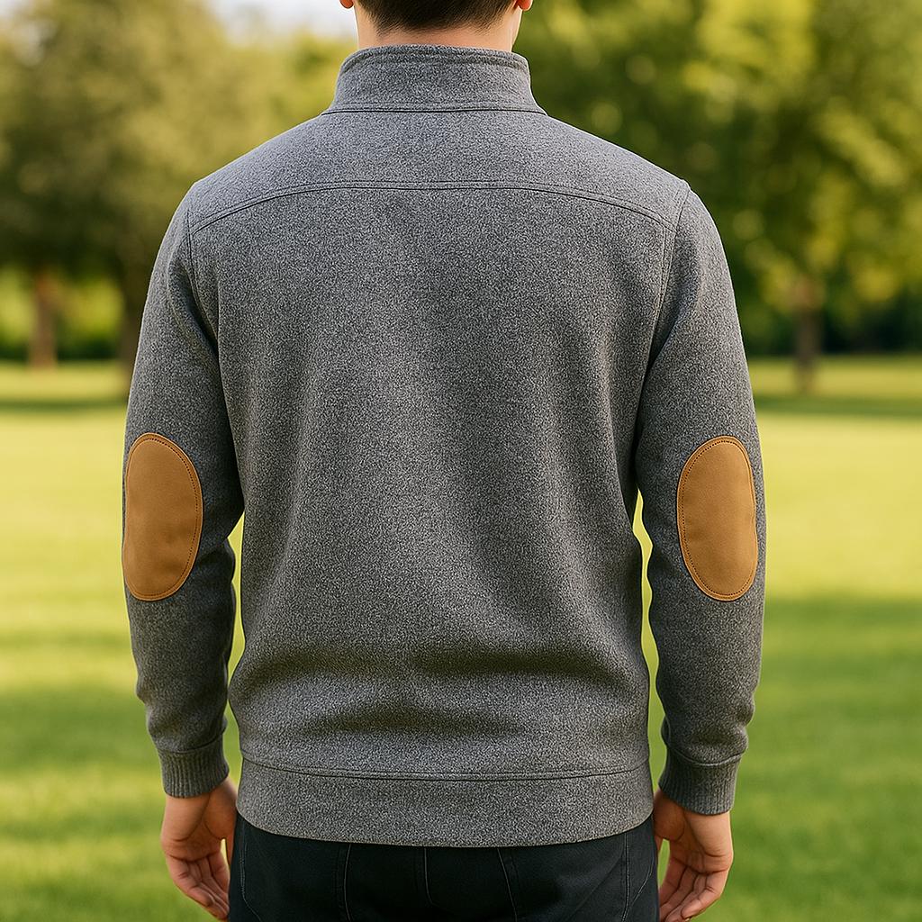 Men’s Button-Collar Pullover – Long Sleeve Casual Design Sweater