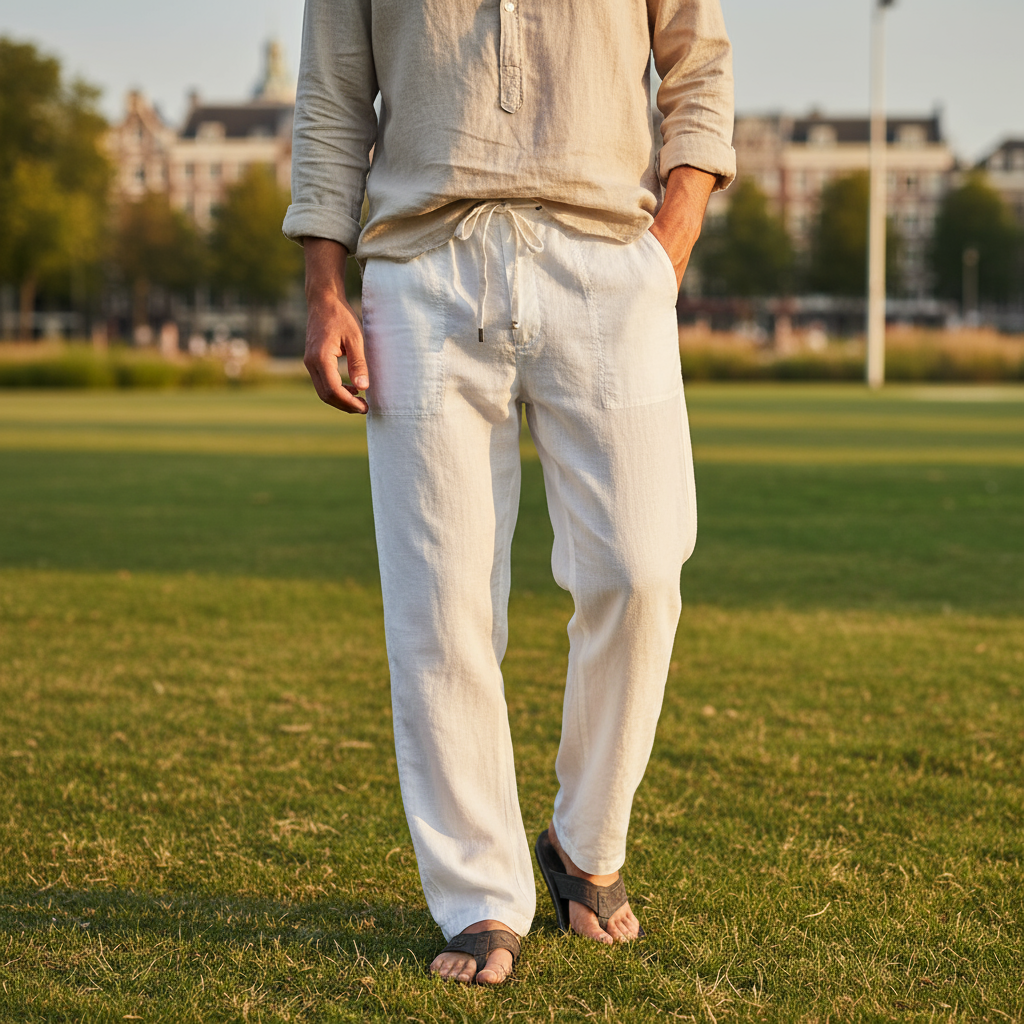 Vero Men’s Linen Trousers | Lightweight Breathable Pants