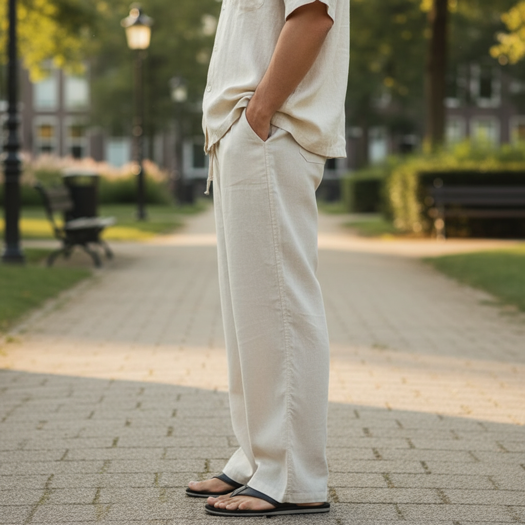 Vero Men’s Linen Trousers | Lightweight Breathable Pants
