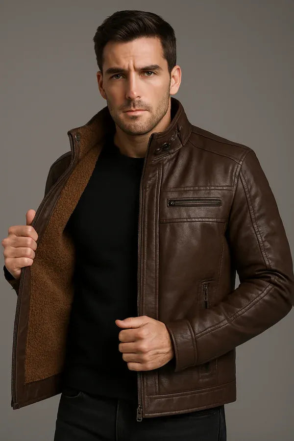 Men’s Leather Jacket – Classic Genuine Leather Outerwear | Timeless Motorcycle Style