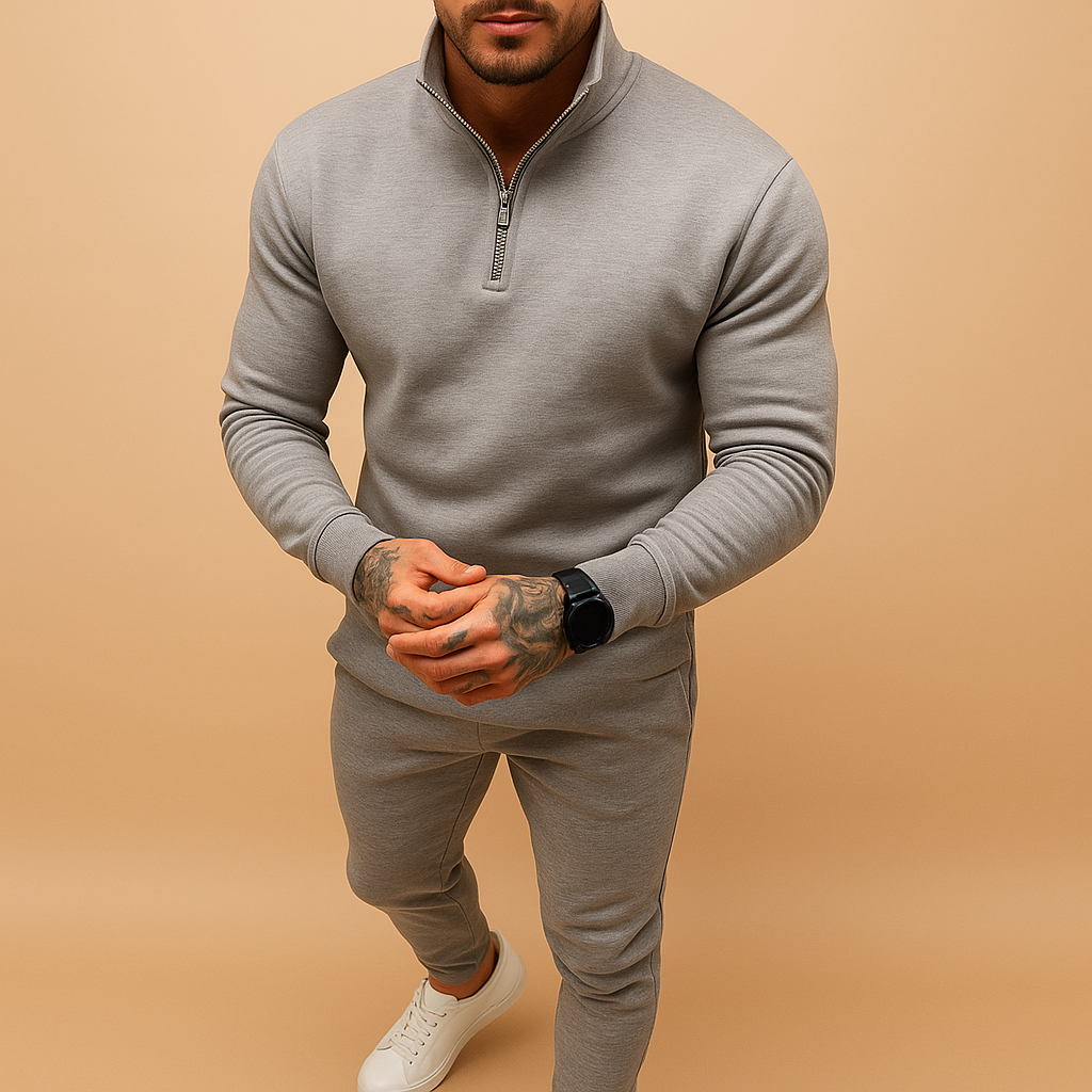 Men’s Tracksuit with Half-Zip Sweatshirt and Pants