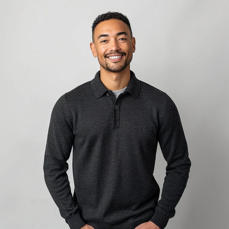 Men’s Long Sleeve Polo Sweater – Classic Knit Pullover | Timeless Smart Casual Style