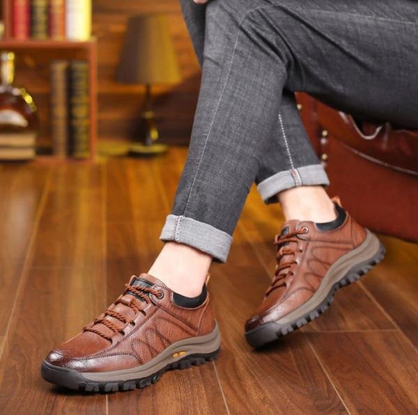 Men’s Orthopaedic Leather Shoes | Supportive Comfort Walking Shoes