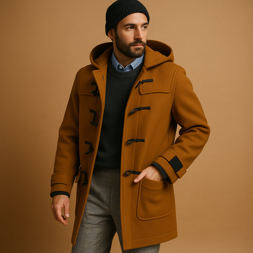 Long Wool Blend Coat for Men – Casual Elegance for Winter