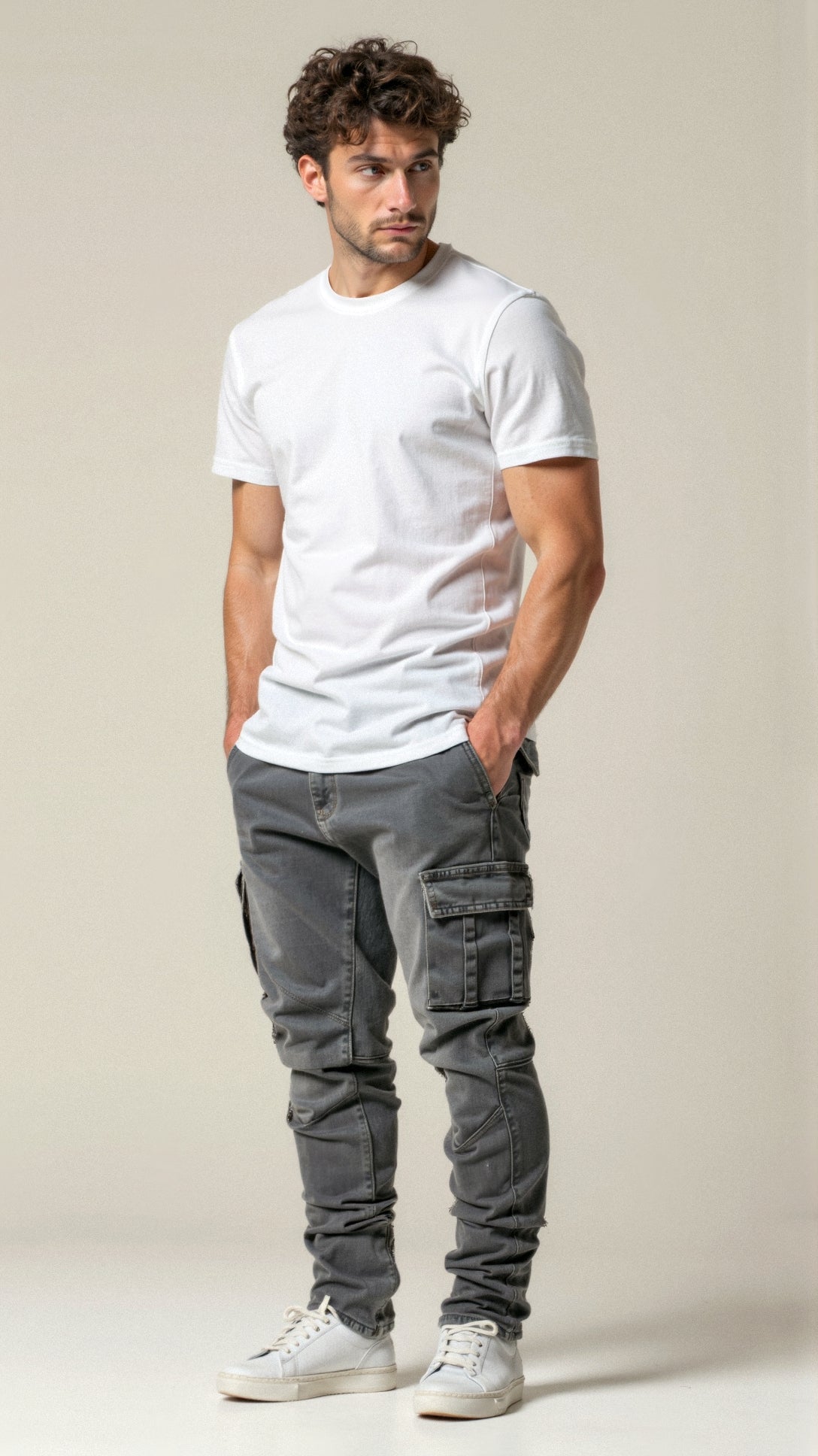 Stretch Cargo Jeans for Men – Casual Denim Utility Style