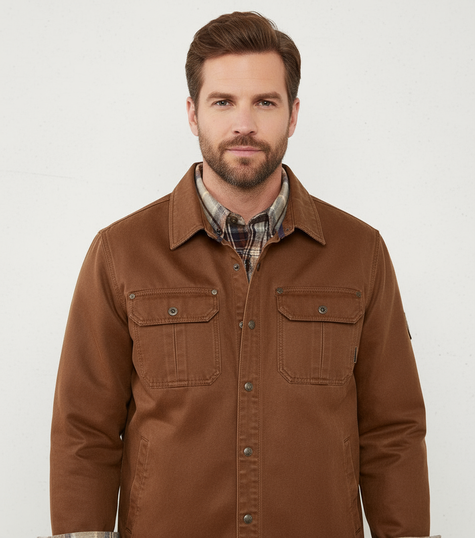 Men's All-Season Waxed Trucker Jacket - Durable Outerwear
