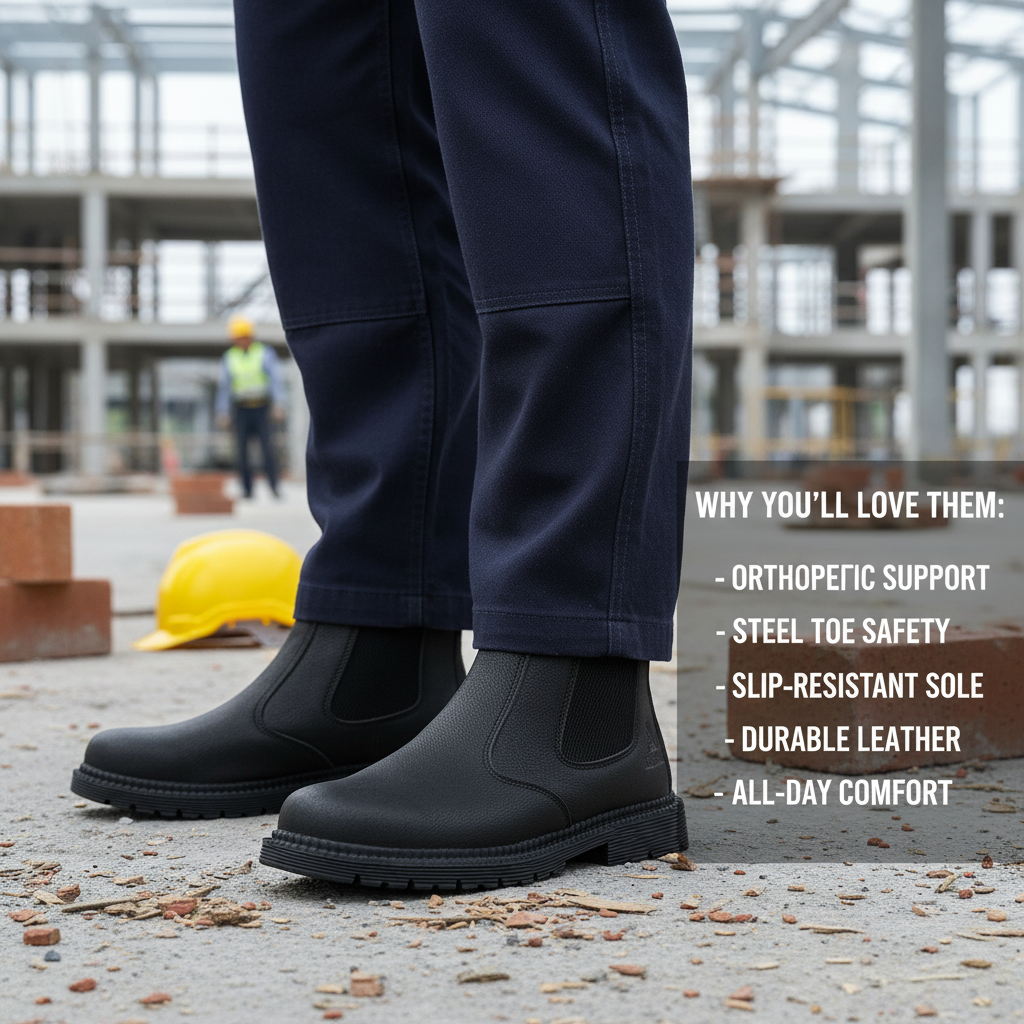 Thomas Orthopedic Leather Safety Boots – Steel Toe Work Footwear