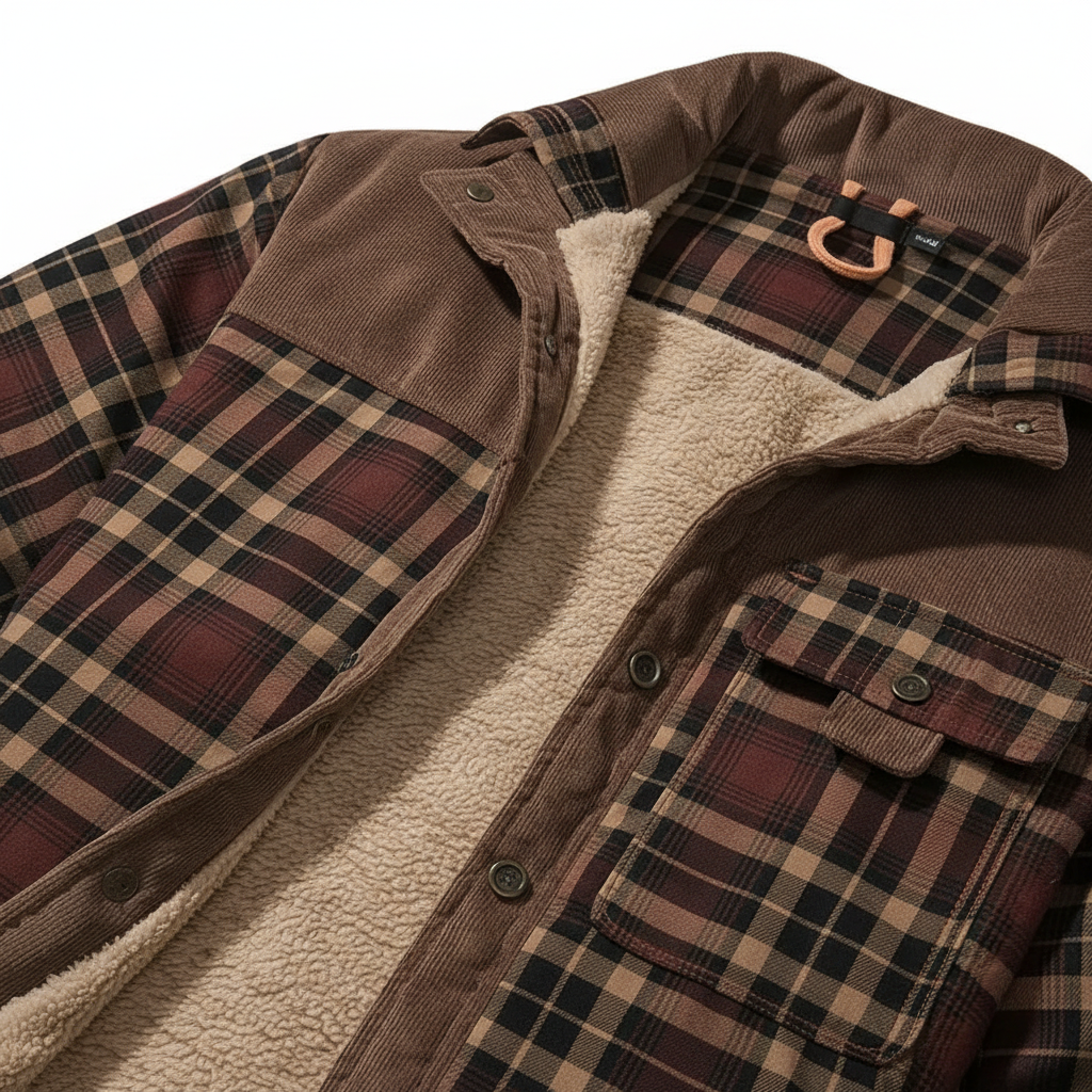 Men’s Sherpa-Lined Flannel Jacket