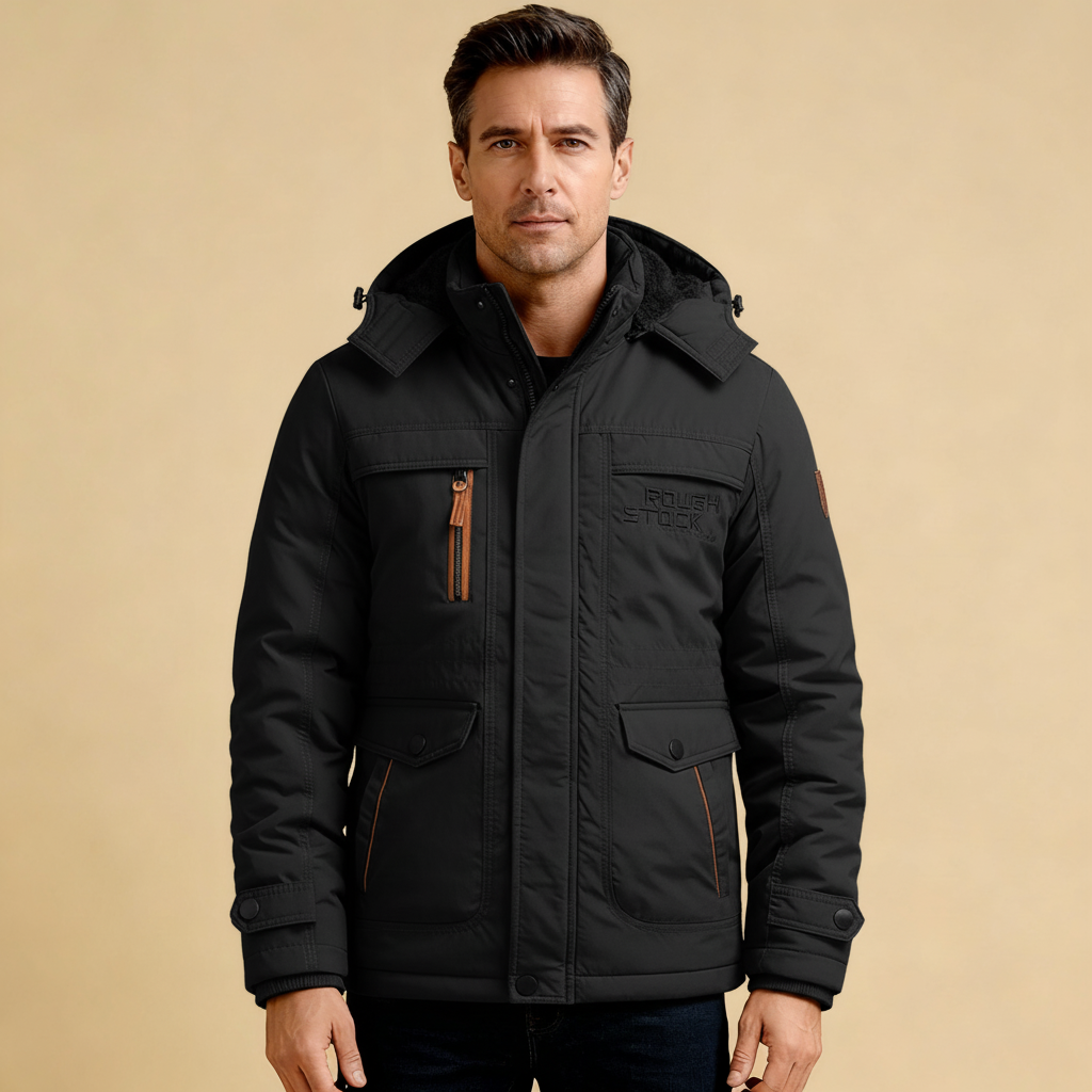 Men’s Tactical Winter Jacket – Waterproof Insulated Coat with Removable Hood