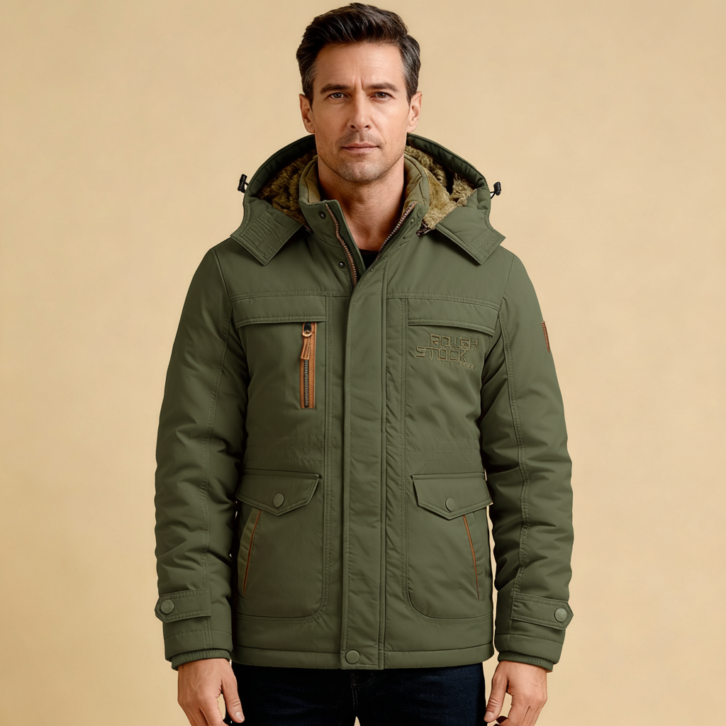 Men’s Tactical Winter Jacket – Waterproof Insulated Coat with Removable Hood