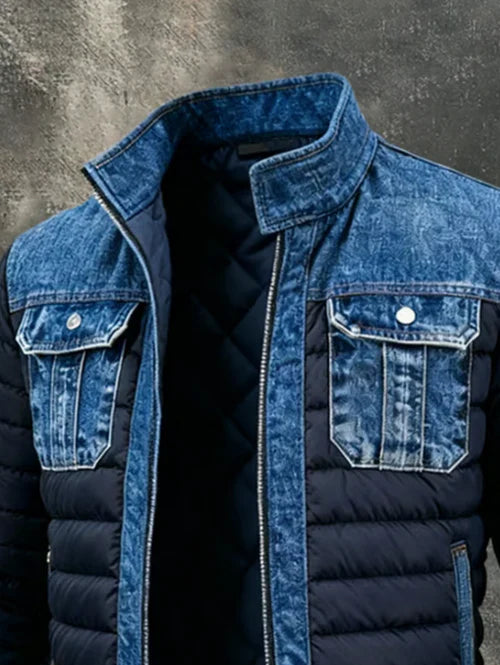 Reichard – Quilted Denim Zippered Jacket for Men