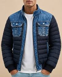 Reichard – Quilted Denim Zippered Jacket for Men