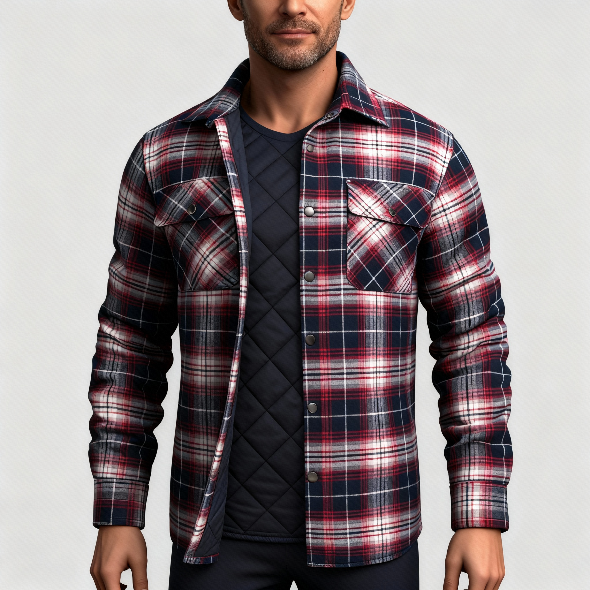 Men’s Lumber Pattern Jacket – Classic Utility Design