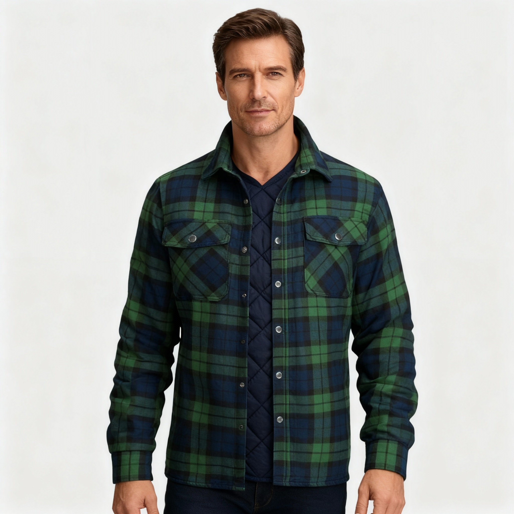 Men’s Lumber Pattern Jacket – Classic Utility Design